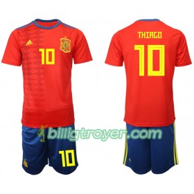 Billige Fotballdrakter Spania THIAGO 10 Barn Hjemmedraktsett 2019 Kortermet